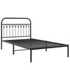 vidaXL Metal Bed Frame without Mattress with Headboard Black 107x203cm