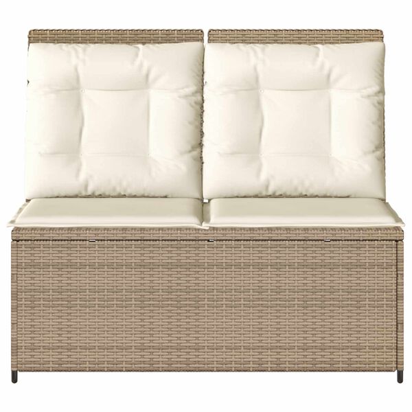 vidaXL Garden Bench Beige Poly Rattan