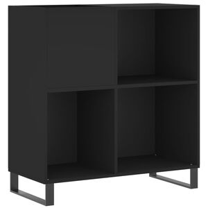 vidaXL Record Cabinet Black 84.5x38x89 cm Engineered Wood