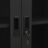 vidaXL Office Cabinet Anthracite 90x40x180 cm Steel and Tempered Glass