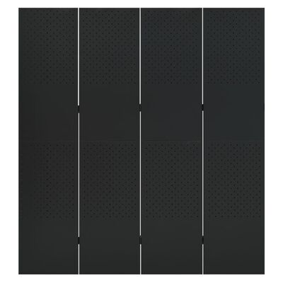vidaXL 4-Panel Room Divider Black 160x180 cm Steel