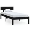 vidaXL Bed Frame without Mattress Black Solid Wood 90x200 cm