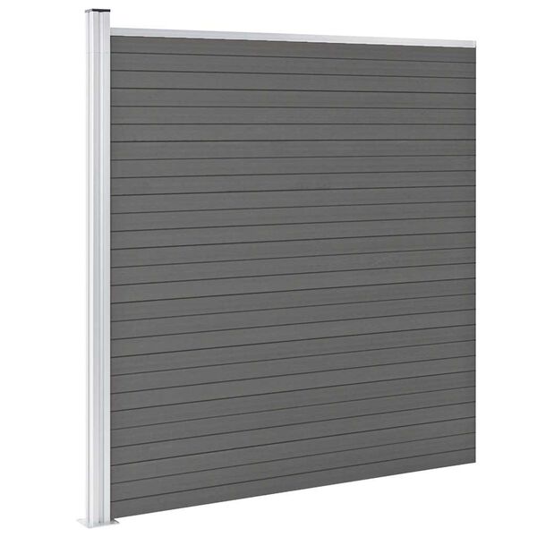 vidaXL Garden Fence WPC 175x186 cm Grey