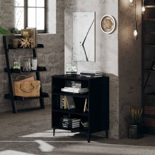 vidaXL Sideboard High Gloss Black 57x35x70 cm Engineered Wood