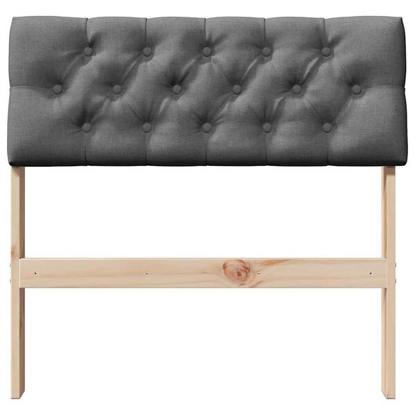 vidaXL Upholstered Headboard Dark Grey 80 cm Solid Pine Wood