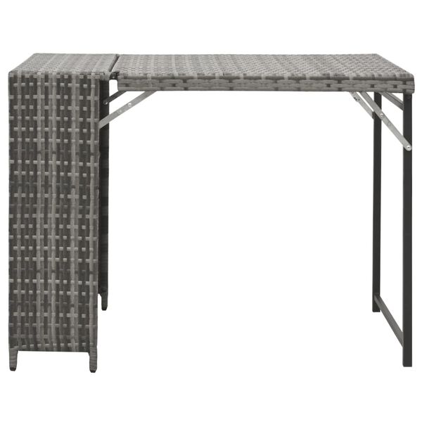 vidaXL 5 Piece Folding Outdoor Dining Set Poly Rattan Grey
