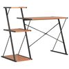 vidaXL Desk with Shelf Black and Brown 116x50x93 cm