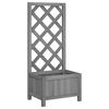 vidaXL Planter with Trellis Grey 40x30x90 cm Solid Wood Fir