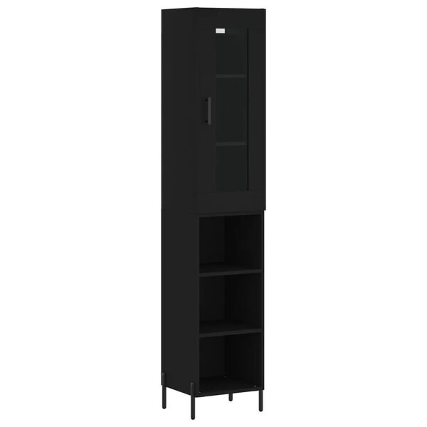 vidaXL Highboard Black 34.5x34x180 cm Engineered Wood
