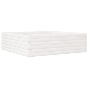 vidaXL Garden Planter White 80x80x23 cm Solid Wood Pine
