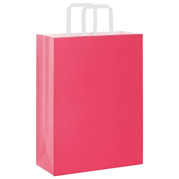 vidaXL Paper Bags 50 pcs with Handles Pink 26x12x35 cm