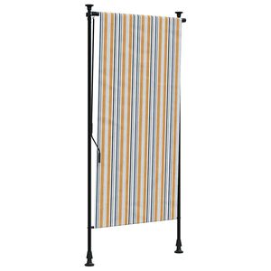 vidaXL Outdoor Roller Blind Yellow and White 100x270 cm Fabric&Steel