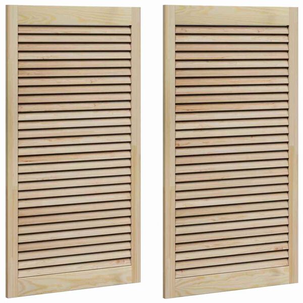vidaXL Cabinet Door 2 pcs Natural 110 x 2.1 x 59.5 cm Solid Pine Wood