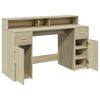 vidaXL Desk with LED Lights Sonoma Oak 140x55x91 cm Engineered Wood