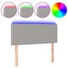 vidaXL LED Headboard Light Grey 80x5x78/88 cm Fabric