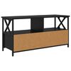 vidaXL TV Cabinet Black Oak 90 x 33 x 45 cm Engineered Wood and Steel