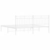 vidaXL Metal Bed Frame without Mattress with Headboard White 180x200cm