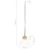 vidaXL Industrial Hanging Lamp White Round 32 cm E27 Solid Mango Wood