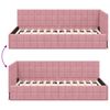 vidaXL Corner Bed Frame with Headboard Pink 100 cm x 200 cm Velvet