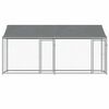 vidaXL Dog Cage with Roof and Doors Grey 4x2x2 m Galvanised Steel