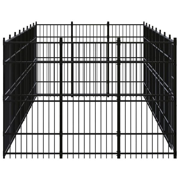 vidaXL Outdoor Dog Kennel Steel 22.12 m²