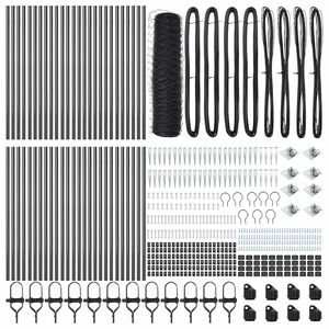 vidaXL Fence Post Grey 100 x 0.4 m (50 mm mesh) Steel and PVC