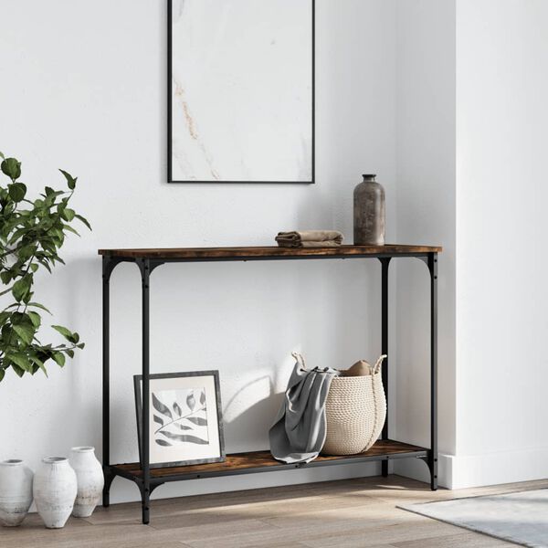 vidaXL Console Table Smoked Oak 101x30.5x75 cm Engineered Wood