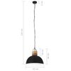 vidaXL Industrial Hanging Lamp Black Round 42 cm E27 Solid Mango Wood