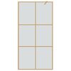 vidaXL Walk-in Shower Wall Gold 100 x 195 cm Tempered Glass