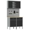 vidaXL Work Cabinet Set with Drawer with Shelf with Storage 8 pcs Grey