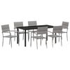 vidaXL Garden Dining Set 7 pcs Grey Poly Rattan