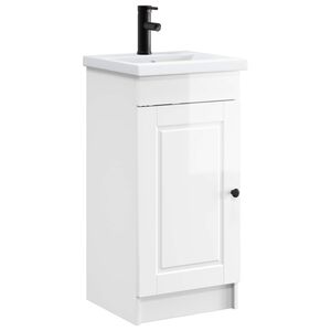vidaXL Bathroom Vanity with Sink High Gloss White 42 x 40 x 84.5 cm