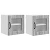vidaXL Wall Glass Cabinet PORTO 2 pcs Grey Sonoma Engineered Wood