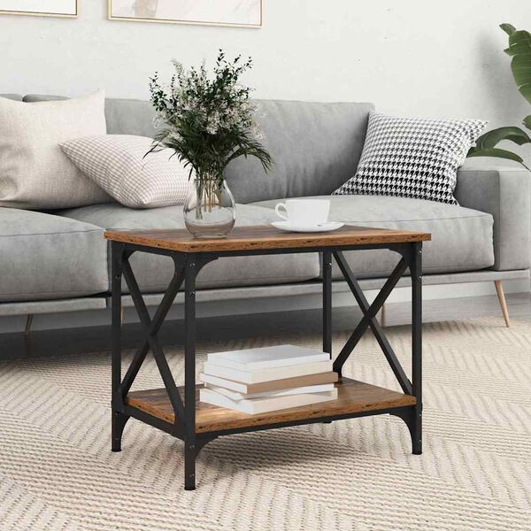 vidaXL Side Table Old Wood 55 x 38 x 45 cm Engineered Wood