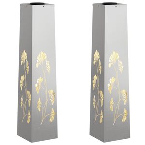 vidaXL Solar LED Pathway Light 2 pcs Stainless Steel Stainless Steel