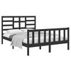 vidaXL Bed Frame without Mattress Black Solid Wood 135x190 cm Double