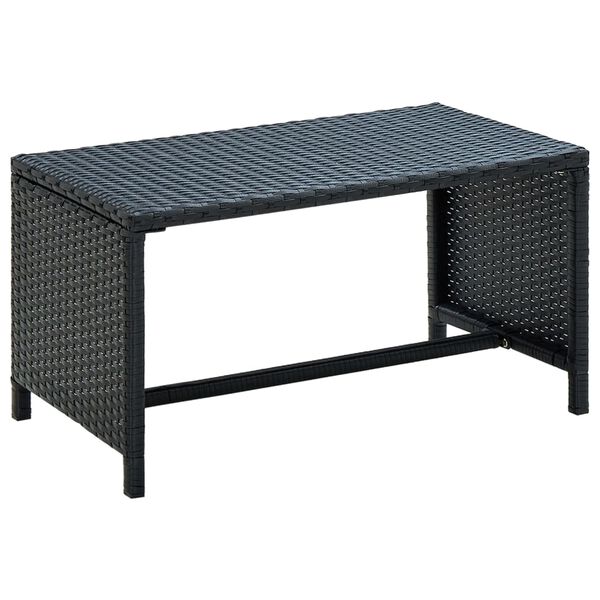 vidaXL Coffee Table Black 70x40x38 cm Poly Rattan