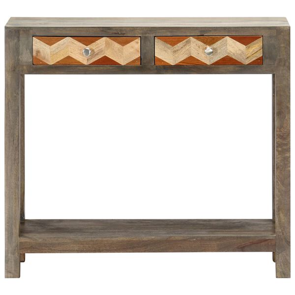 vidaXL Console Table Grey 86x30x76 cm Solid Mango Wood
