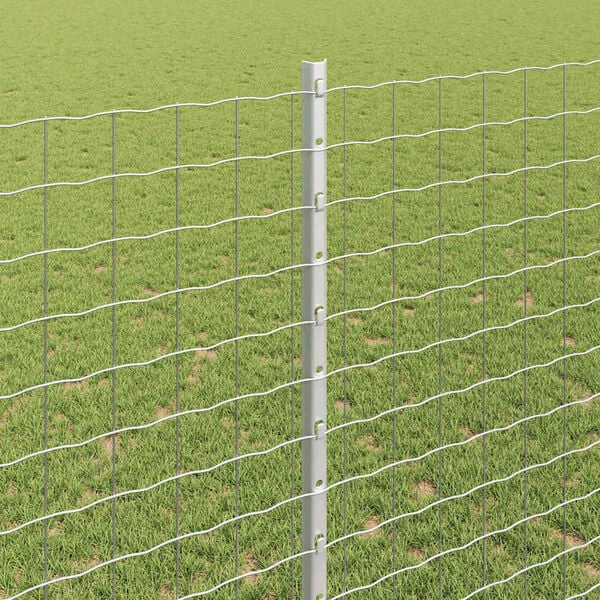 vidaXL Fence Post 5 pcs Silver 140 cm Steel