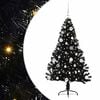 vidaXL Artificial Pre-lit Christmas Tree Black 150 cm PVC