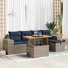 vidaXL 6 Piece Garden Sofa Set with Cushions Black Poly Rattan Acacia