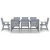 vidaXL 9 Piece Garden Dining Set Grey Solid Acacia Wood