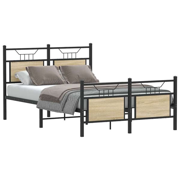 vidaXL Bed Frame without Mattress Sonoma Oak 120x200 cm Engineered Wood