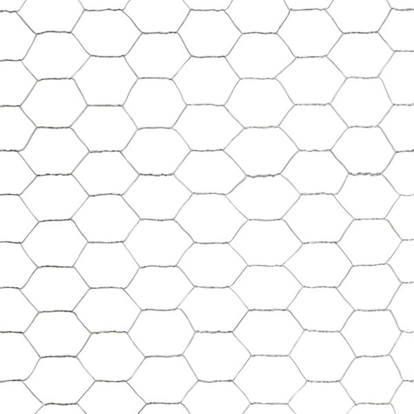 vidaXL Chicken Wire Fence Galvanised Steel 25x1.5 m Silver