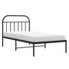 vidaXL Metal Bed Frame without Mattress with Headboard Black 107x203cm