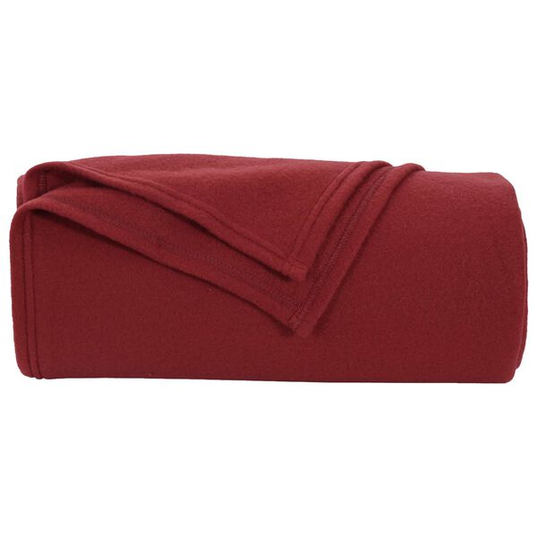 vidaXL Throw Blanket Bordeaux Red 240 x 220 cm Fleece