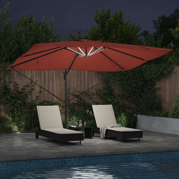 vidaXL Umbrella Terracotta 352 x 251 x 265 cm Polyester and Aluminium