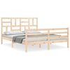 vidaXL Bed Frame | Natural | Solid Pinewood, Plywood | Double | Durable