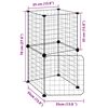 vidaXL 8-Panel Pet Cage with Door Black 35x35 cm Steel
