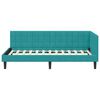 vidaXL Corner Bed Frame with Headboard Turquoise 90 cm x 190 cm Velvet